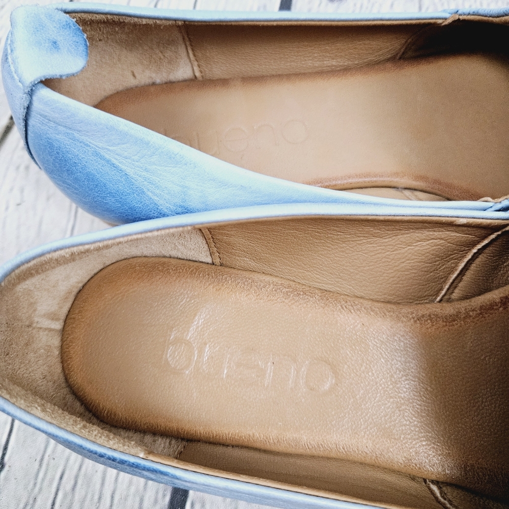 Bueno Light Blue Leather Ballet Flats. Size 38. - Picture 9 of 10